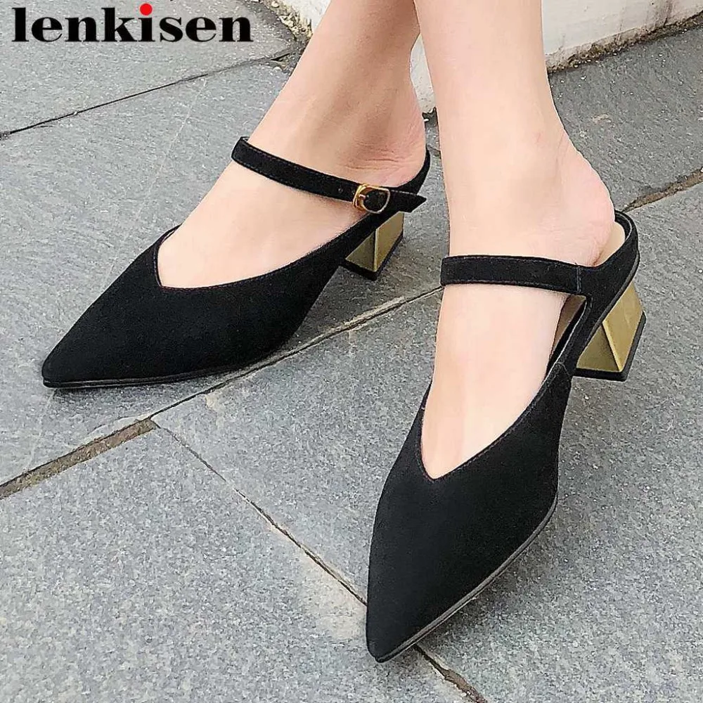 Lenkisen natural leather strange style med heels slip on mules oxford pointed toe women pumps simple style dress party shoes L90
Lenkisen natural leather strange style med heels slip on mules oxford pointed toe women pumps simple style dress party shoes L90