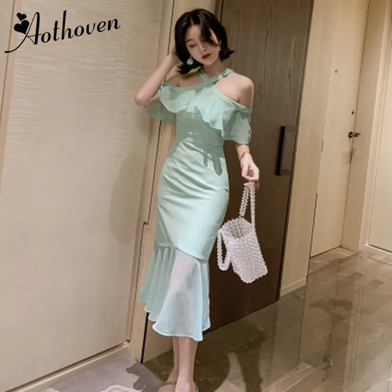 Summer Office Bandage Sexy Party Mermaid Dress Women Ruffles Off the Shoulder Halter Dress High-end Elegant Dresses Vestidos
Summer Office Bandage Sexy Party Mermaid Dress Women Ruffles Off the Shoulder Halter Dress High-end Elegant Dresses Vestidos