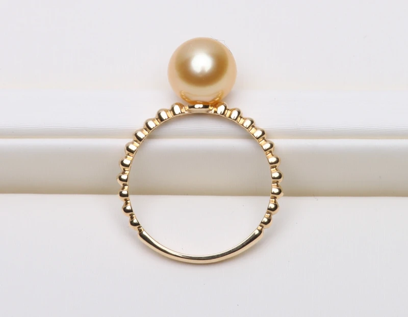 Small particles of 8-9mm thick gold gold Nanyang seawater pearl ring round flawless with genuine identification
Small particles of 8-9mm thick gold gold Nanyang seawater pearl ring round flawless with genuine identification