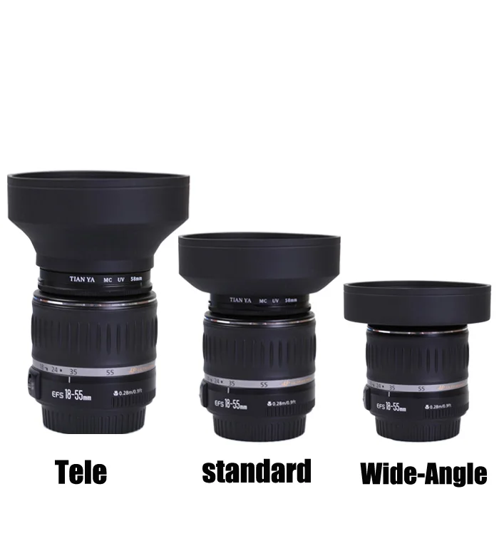 Rubber Tele Wide Angle Lens Hood Standard 49mm 52mm 58mm 55mm 62mm 67mm 72mm 77mm Telephoto Lente Cap For Canon Nikon Sony Lens Hood 49mm Lens Hoodhood 49mm Aliexpress