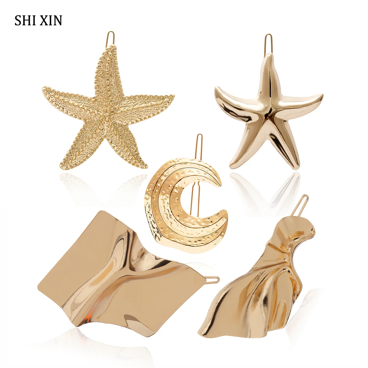 SHIXIN Fashion Korea Hair Pins for Women Starfish Star Geometric Hairpins Clip Hair Female Decoration Hair Accessories
SHIXIN Fashion Korea Hair Pins for Women Starfish Star Geometric Hairpins Clip Hair Female Decoration Hair Accessories