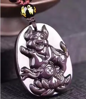 Natural ice color obsidian pendant is a sheep wealth Fulian pig mascot necklace for men and women o21#
Natural ice color obsidian pendant is a sheep wealth Fulian pig mascot necklace for men and women o21#