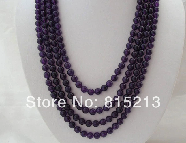 FREE SHIPPING>>>@@ > N1323 stunning long 100" 8mm round purple amethyst crystal beads necklace
FREE SHIPPING>>>@@ > N1323 stunning long 100" 8mm round purple amethyst crystal beads necklace