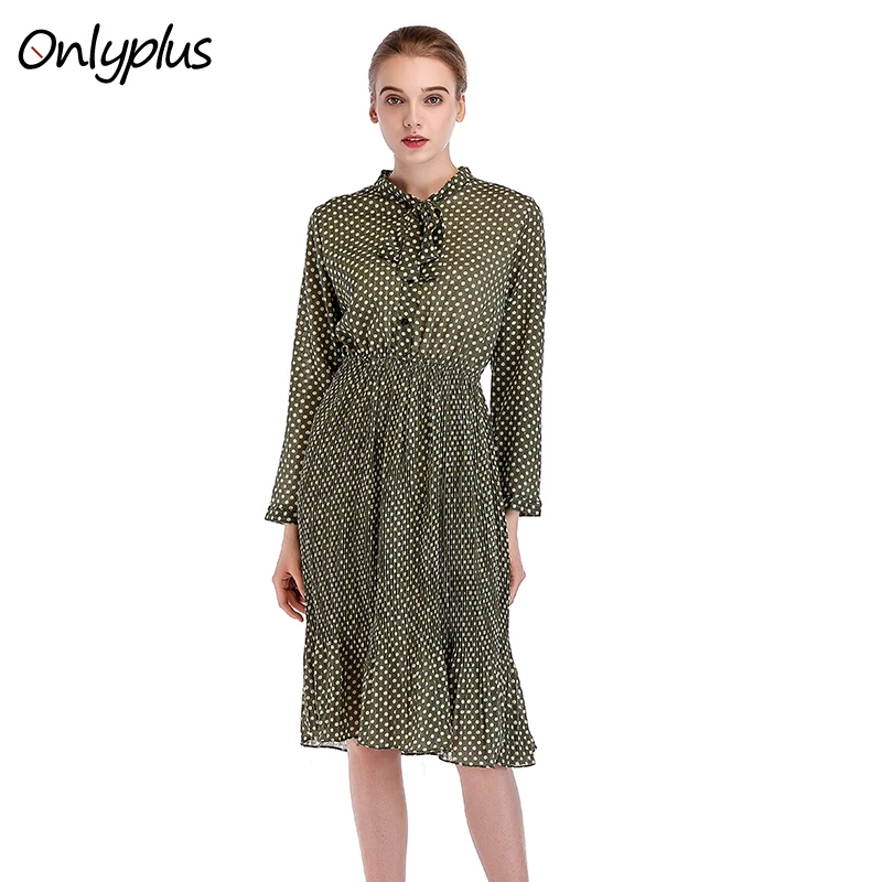ONLY PLUS Elegant Polka Dot Dress Women Vintage Bow Neck Band Collar Elastic Waist Dresses Long Sleeve Print Vestidos Only One
ONLY PLUS Elegant Polka Dot Dress Women Vintage Bow Neck Band Collar Elastic Waist Dresses Long Sleeve Print Vestidos Only One