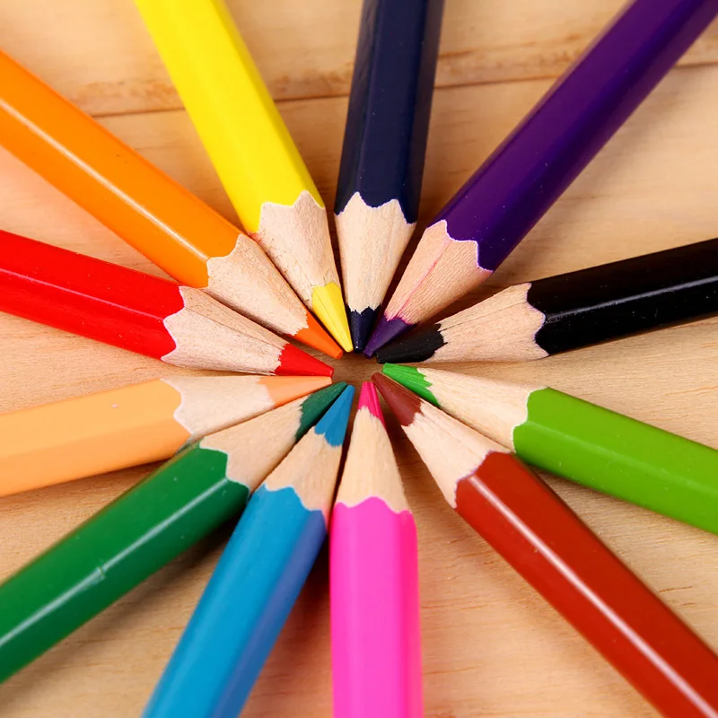 Набор цветных деревянных стандартных карандашей 12 шт./лот яркие цвета рисование