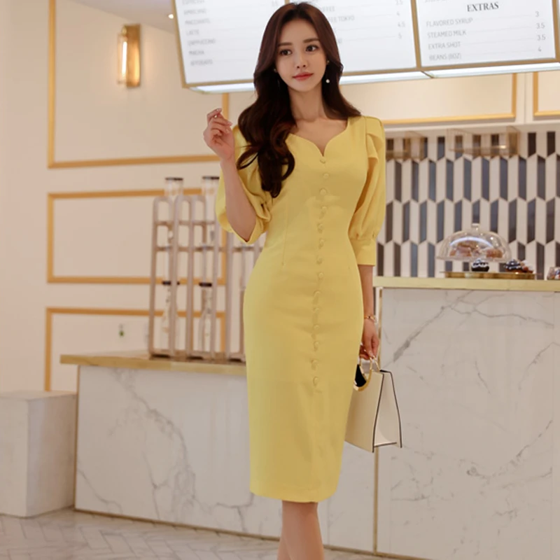 Elegant Summer Autumn Dress Women 2019 Sheath Bodycon Slim Elegant Work Business Office Lady Dress
Elegant Summer Autumn Dress Women 2019 Sheath Bodycon Slim Elegant Work Business Office Lady Dress