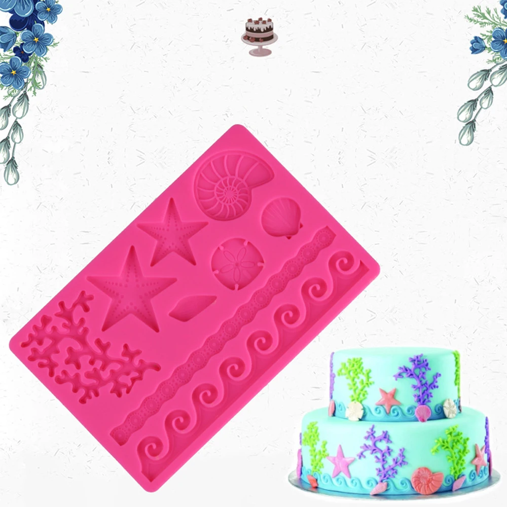2019 New Sea Life Shape Fondant Mold Silicone Shell Conch Wave Cake Mold DIY Cake Gum Paste Decorating Tools
2019 New Sea Life Shape Fondant Mold Silicone Shell Conch Wave Cake Mold DIY Cake Gum Paste Decorating Tools