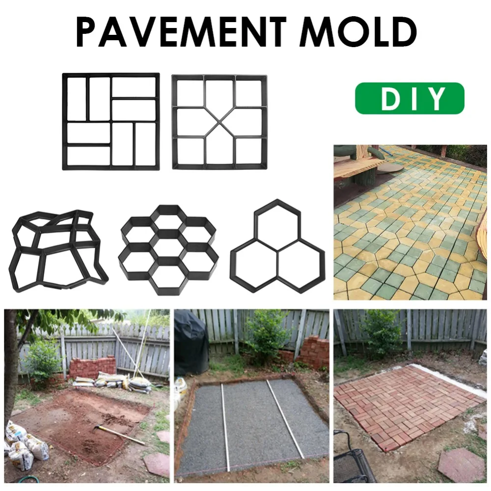 

Garden Pavement Mold DIY Plastic Reusable Walk Manually Road Path Maker Paving Concrete Cement Stepping Stone Paver Walk Mould