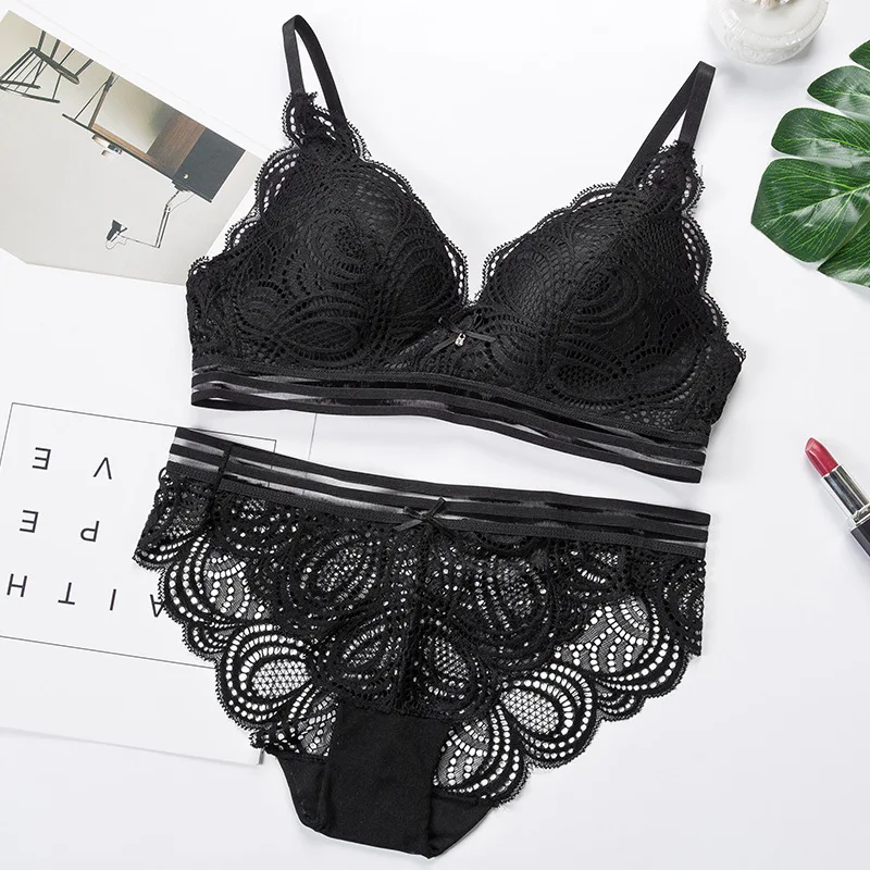 Lace Sexy Bra Brief Set Women Push Up Lingerie Set Padded Ladies Bra Underwear Set Transparent Lace Panty Set
Lace Sexy Bra Brief Set Women Push Up Lingerie Set Padded Ladies Bra Underwear Set Transparent Lace Panty Set