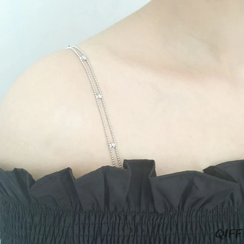 Women Wedding Dress Metal Decorative Bra Straps Glitter Rhinestone Two Rows Handmade Beading Shoulder Chain Adjustable With Hook
Women Wedding Dress Metal Decorative Bra Straps Glitter Rhinestone Two Rows Handmade Beading Shoulder Chain Adjustable With Hook