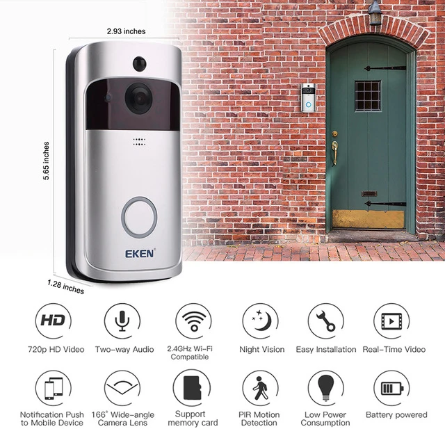 V5 Smart Video Doorbell Camera 720P Visual Call Intercom Door Bell Infrared Night Vision Remote Record Home Security Monitoring
V5 Smart Video Doorbell Camera 720P Visual Call Intercom Door Bell Infrared Night Vision Remote Record Home Security Monitoring
