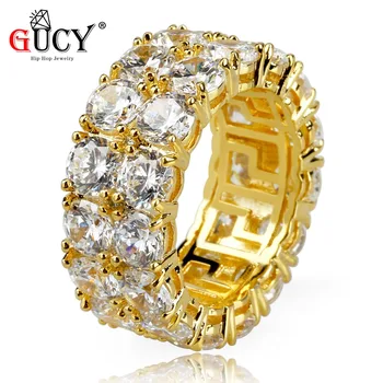 GUCY Hip Hop 2 Rows CZ Ring Full Bling Iced Out Wedding Rings Micro Pave Zircon For Men Women Gift 7.8.9.10.11 Available
GUCY Hip Hop 2 Rows CZ Ring Full Bling Iced Out Wedding Rings Micro Pave Zircon For Men Women Gift 7.8.9.10.11 Available
