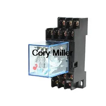 

HH54P DIN Rail 12VDC 24VDC 24VAC 110VAC 220VAC Coil 4PDT 14P General Purpose Power Relay w DYF14A Base