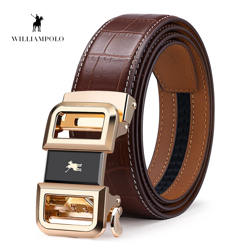 Williampolo Automatic Toothless Alloy Buckle Men Belt Genuine Leather Cowhide Strap For Male Business Men's Belts 19540-42P
Williampolo Automatic Toothless Alloy Buckle Men Belt Genuine Leather Cowhide Strap For Male Business Men's Belts 19540-42P