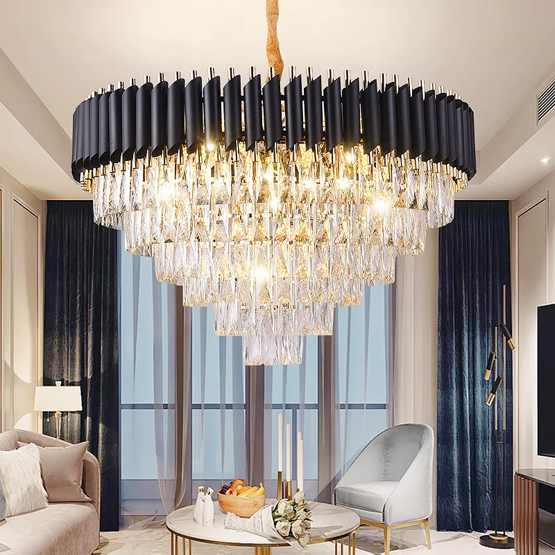 Modern Pendant Lights Elegant K9 Crystal Black Hanging Lamp lampadari for Living room Hotel Suspension Indoor Lighting
Modern Pendant Lights Elegant K9 Crystal Black Hanging Lamp lampadari for Living room Hotel Suspension Indoor Lighting