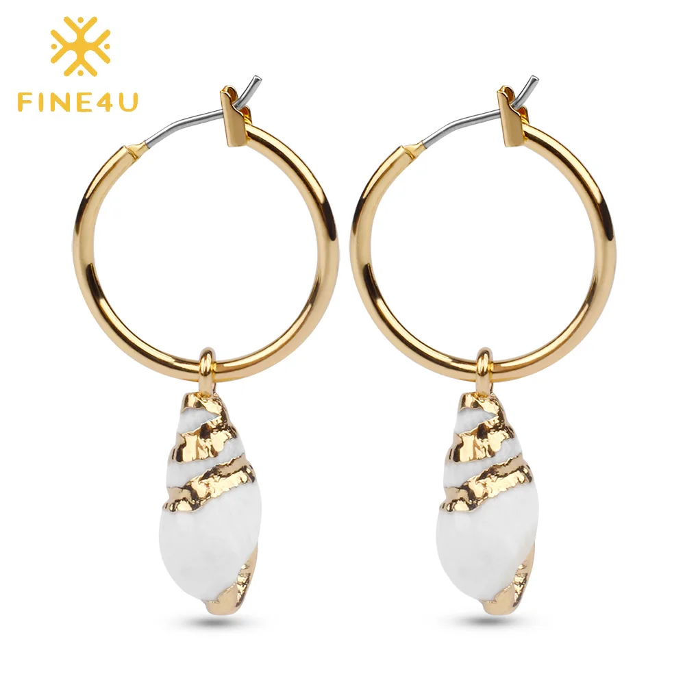 FINE4U E069 Natural Sea Shell Drop Earrings For Women Summer Conch Sea Shell Dangle Earrings Boho 2019 Trendy Summer Jewelry
FINE4U E069 Natural Sea Shell Drop Earrings For Women Summer Conch Sea Shell Dangle Earrings Boho 2019 Trendy Summer Jewelry