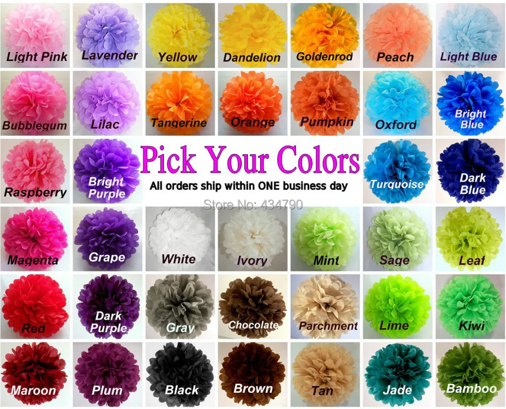 50pcs 14"(35cm) Pick Your Colors Green White Blue Pink Purple Black Red Silver Gold Tissue Paper Pom Poms Bulk Party Flowers
50pcs 14"(35cm) Pick Your Colors Green White Blue Pink Purple Black Red Silver Gold Tissue Paper Pom Poms Bulk Party Flowers
