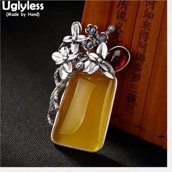 Uglyless 100% Real Solid 990 Pure Silver Handmade Thai Silver Flowers Pendants for Women Square Chalcedony Necklaces NO Chains
Uglyless 100% Real Solid 990 Pure Silver Handmade Thai Silver Flowers Pendants for Women Square Chalcedony Necklaces NO Chains