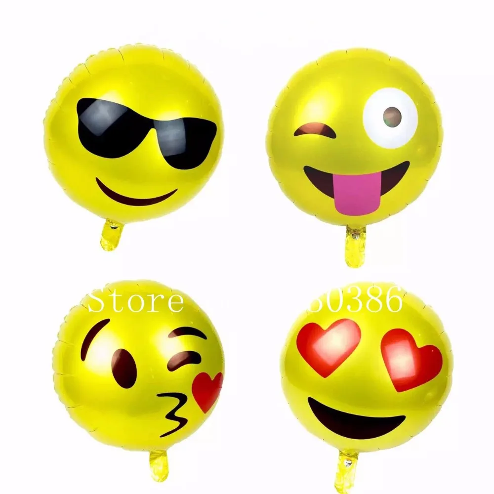 

1pcs/lot 18 inch Emoji foil balloons Smile Cry Heart Expression Wedding Birthday Party Decor balloon Kids Gifts Globos Supplies