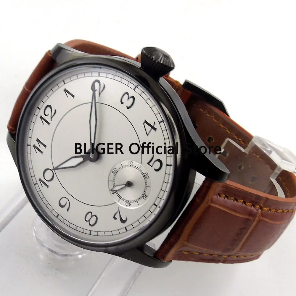 Vintage 44MM White Sterile Dial Black PVD Coated Case Mechanical 6498 Hand Wind Movement Men's Pilot Watch P288
Vintage 44MM White Sterile Dial Black PVD Coated Case Mechanical 6498 Hand Wind Movement Men's Pilot Watch P288