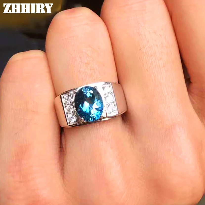 Men Rings Genuine Natural Topaz Gem Man Real 925 Sterling Silver Precious Blue Gemstone Fine Jewelry
Men Rings Genuine Natural Topaz Gem Man Real 925 Sterling Silver Precious Blue Gemstone Fine Jewelry