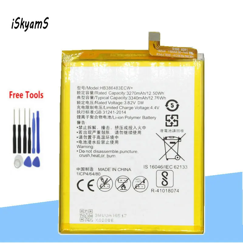 iSkyamS 1x 3270mAh Replacement Battery HB386483ECW For Huawei honor 6X G9 plus Maimang 5 MLA-AL00 MLA-AL10 G9Plus +Tool
iSkyamS 1x 3270mAh Replacement Battery HB386483ECW For Huawei honor 6X G9 plus Maimang 5 MLA-AL00 MLA-AL10 G9Plus +Tool