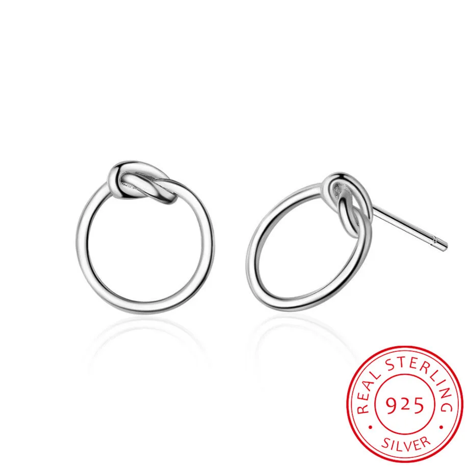 925 Sterling Silver Hollow Geometric Circle Knot Stud Earrings For Women Silver 925 Fine Jewelry Oorbellen Boucle D'oreille
925 Sterling Silver Hollow Geometric Circle Knot Stud Earrings For Women Silver 925 Fine Jewelry Oorbellen Boucle D'oreille