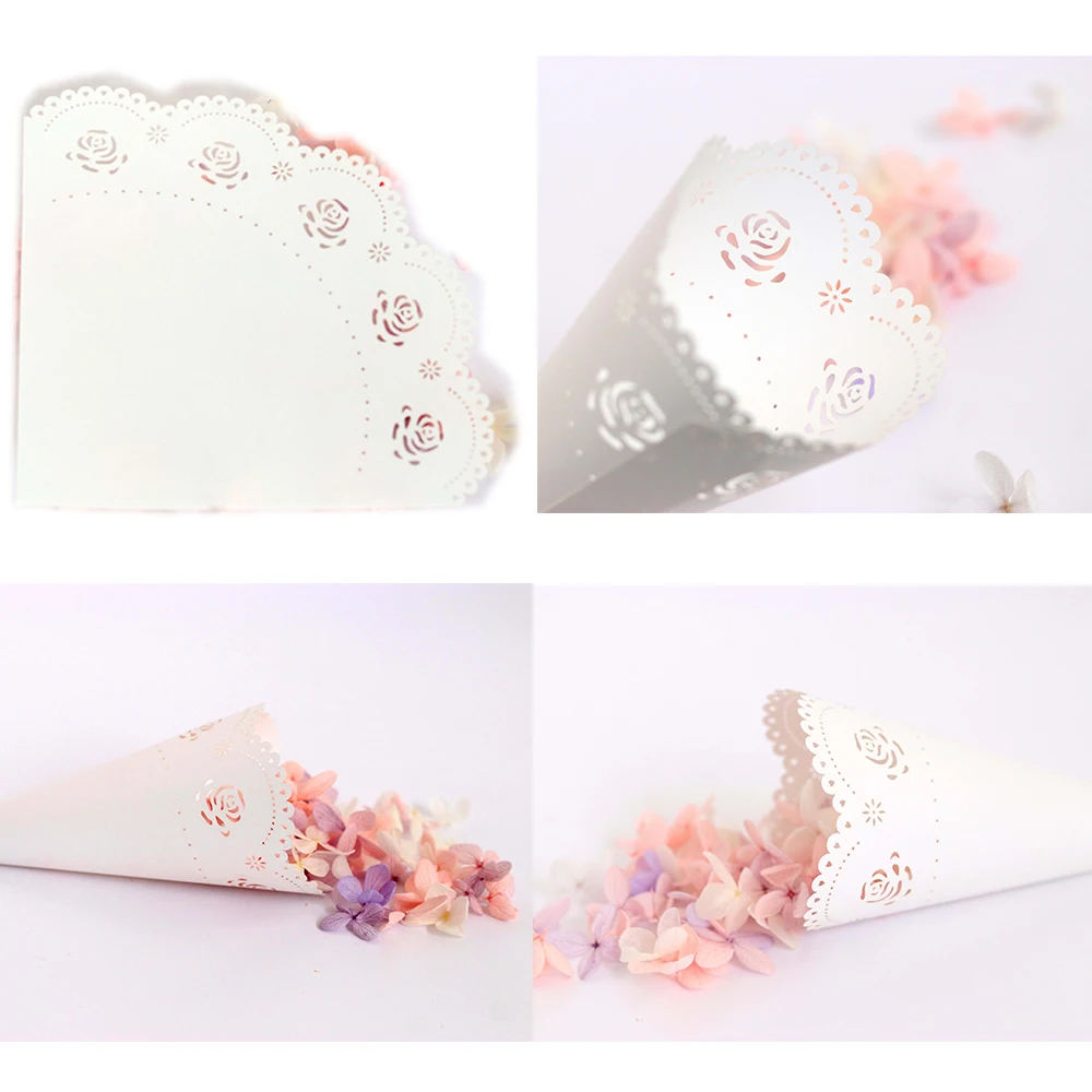 50pcs Wedding Party Confetti Cones Petal Candy Placing Wedding Favors Lace Paper Cones Birthday Wedding Decoration Supplies
50pcs Wedding Party Confetti Cones Petal Candy Placing Wedding Favors Lace Paper Cones Birthday Wedding Decoration Supplies