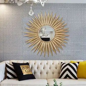 Luxury Wrought Iron Wall Sun Flower 3D Stereo Mirror Crafts Wall Decoration European Mural Living Room Decoration R1497
Luxury Wrought Iron Wall Sun Flower 3D Stereo Mirror Crafts Wall Decoration European Mural Living Room Decoration R1497