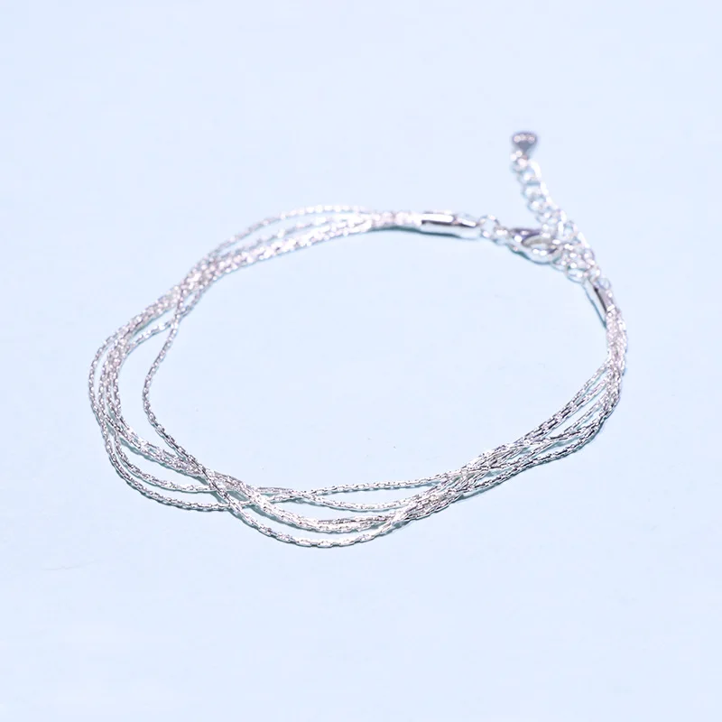 Lady's Simple Style Silver Bracelet Multi-Rows Five Level layers Bracelet 925 Small Geometric Chain Bracelet Slim Jewelry
Lady's Simple Style Silver Bracelet Multi-Rows Five Level layers Bracelet 925 Small Geometric Chain Bracelet Slim Jewelry
