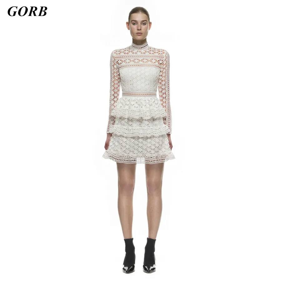 GORB 2019 Fashion High-end Design Women's Self Portrait Runway Cake Dress Newest White Lace Hollow Out High Quality Mini Dresses
GORB 2019 Fashion High-end Design Women's Self Portrait Runway Cake Dress Newest White Lace Hollow Out High Quality Mini Dresses