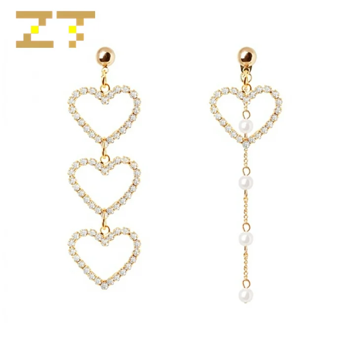 Hot Sale Fashion Heart Crystal Metal Chain Long Statement Simulated-pearl Beaded Asymmetry Tassel Drop Earring Jewelry for Women
Hot Sale Fashion Heart Crystal Metal Chain Long Statement Simulated-pearl Beaded Asymmetry Tassel Drop Earring Jewelry for Women