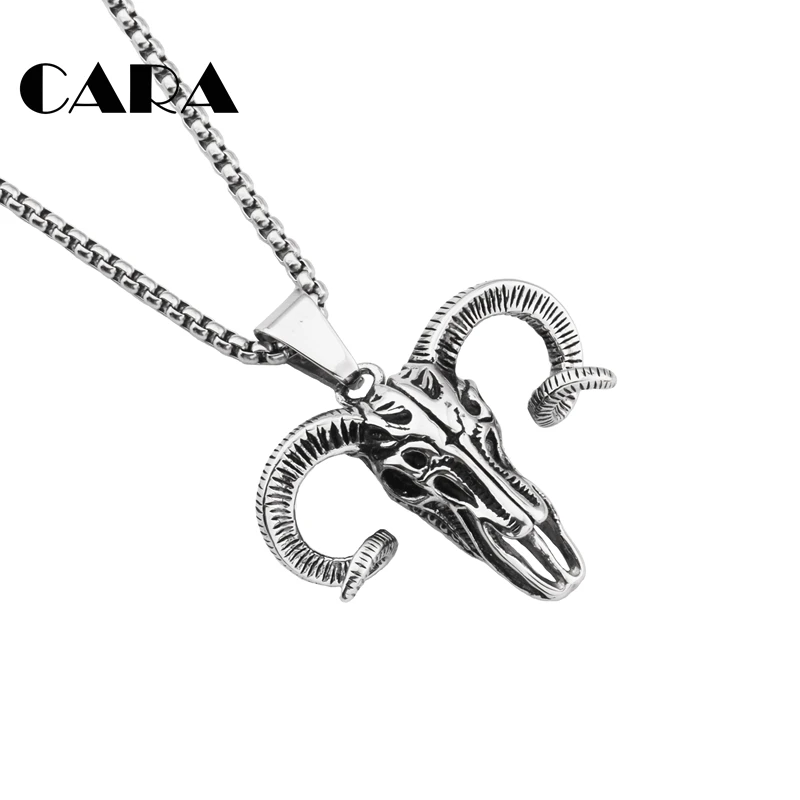 CARA New 316L stainless steel antelope Skull necklace Indian Tribes hip hop pendant necklace mens fashion jewelry gift CAGF0467 
CARA New 316L stainless steel antelope Skull necklace Indian Tribes hip hop pendant necklace mens fashion jewelry gift CAGF0467