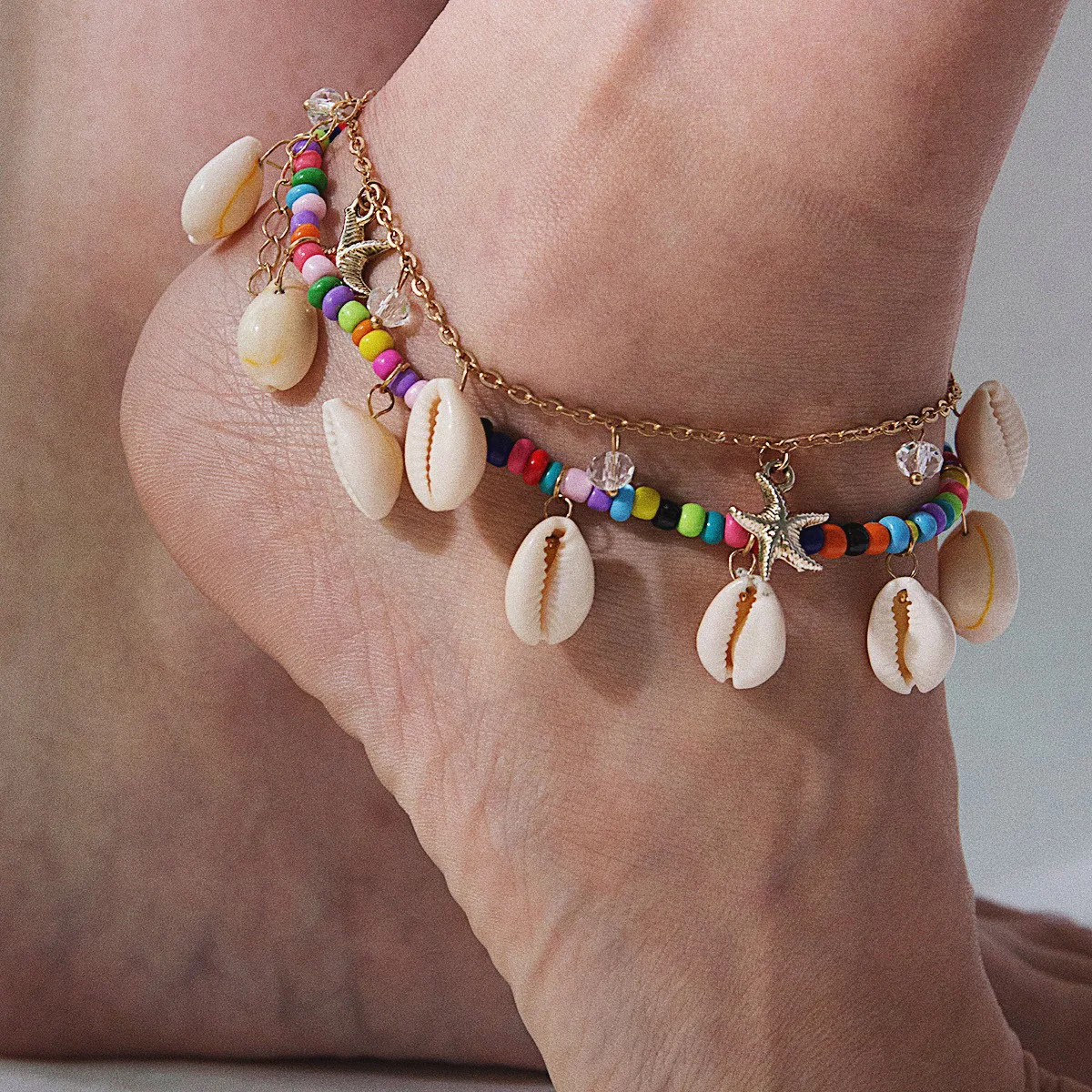 Bohemian Star Beads Crystal Shell Multi-layer Foot Chains Anklets for Women Vintage Pendant Anklet Beach Ankle Jewelry New Gift
Bohemian Star Beads Crystal Shell Multi-layer Foot Chains Anklets for Women Vintage Pendant Anklet Beach Ankle Jewelry New Gift