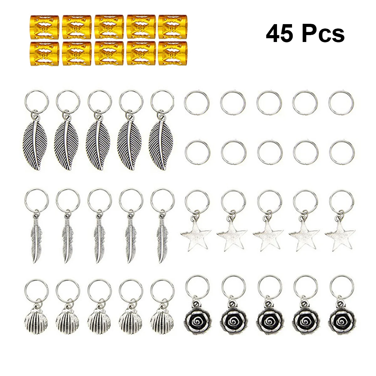 45pcs Hair Braid Jewelry Polished Multiple Hard-wearing Easy to Use Cuffs Braid Rings Hair Jewelry Pendants 13 x 25cm
45pcs Hair Braid Jewelry Polished Multiple Hard-wearing Easy to Use Cuffs Braid Rings Hair Jewelry Pendants 13 x 25cm