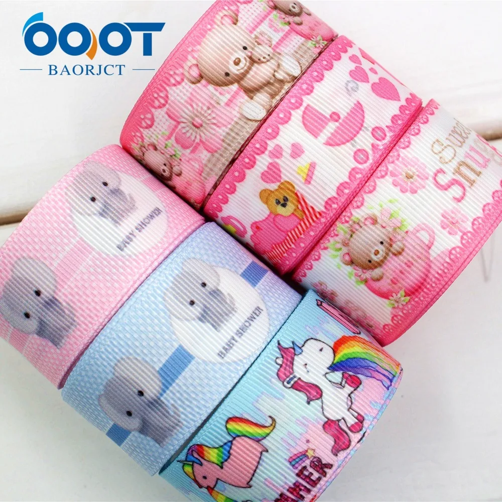 OOOT BAORJCT 174033 22mm Cute baby bear Printed grosgrain ribbon DIY handmade Wedding decoration materials Valentine's Day | Дом и сад