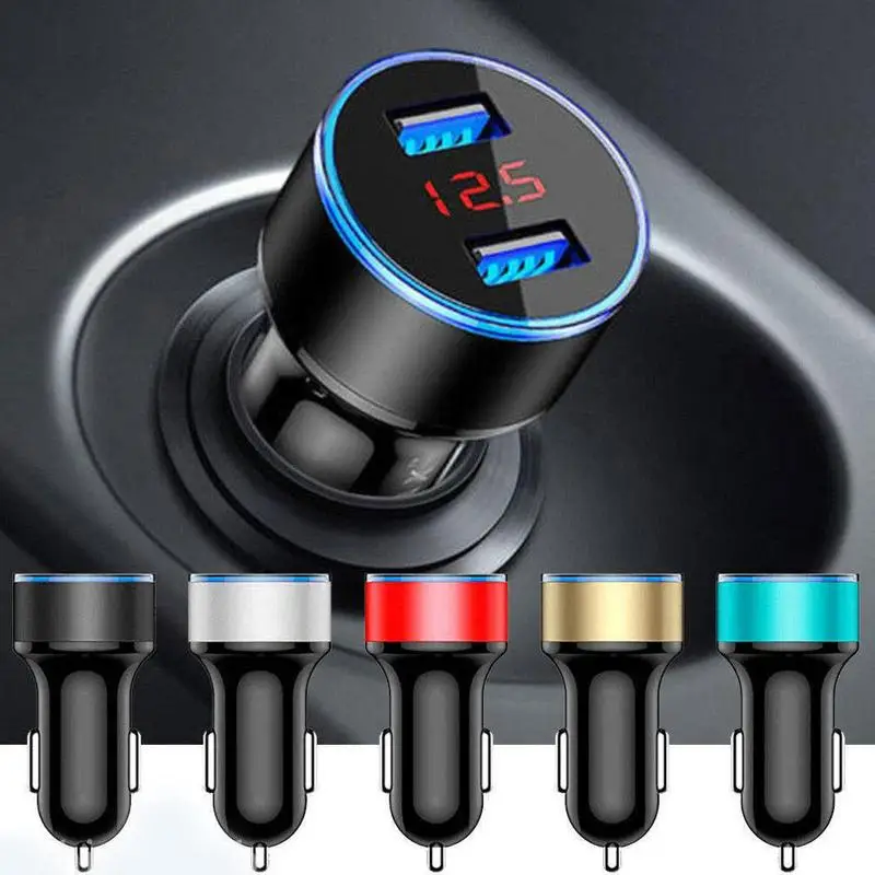 3.1A Dual USB Car Charger 2 Port LCD Display 12-24V Cigarette Socket Lighter Fast Car Charger Power Adapter Car Styling
3.1A Dual USB Car Charger 2 Port LCD Display 12-24V Cigarette Socket Lighter Fast Car Charger Power Adapter Car Styling