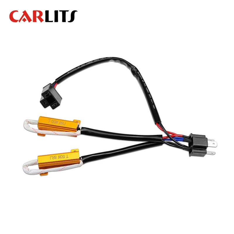 

H4 50W 8Ohm Headlight Load Resistor Fog Lamps Decoder LED Canbus Connection Resistance Fog Lights Resistor Wholesale