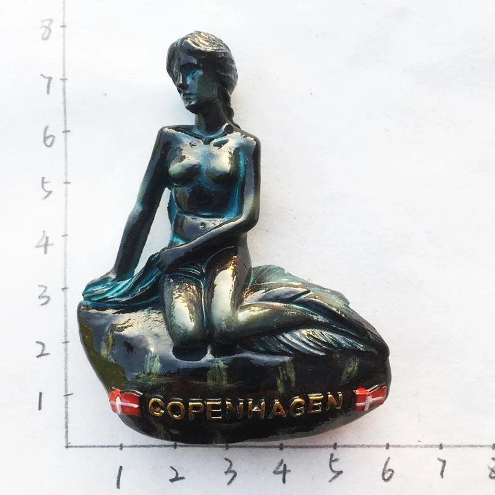 

BABELEMI Copenhagen Denmark 3D High-end Hand-made Little Mermaid Fridge Magnets Travel Souvenirs Refrigerator Magnetic Sticker