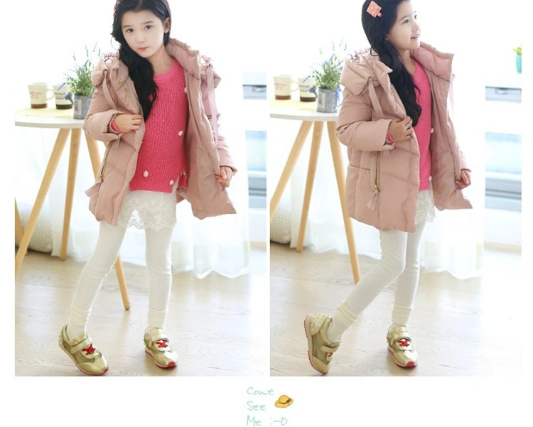 2018 Cold Winter Warm Thick Baby Child Girl Hoody Long Outerwear Pink Duck Down & Parkas Jacket & Coat For Girls 100-150 cm (6)