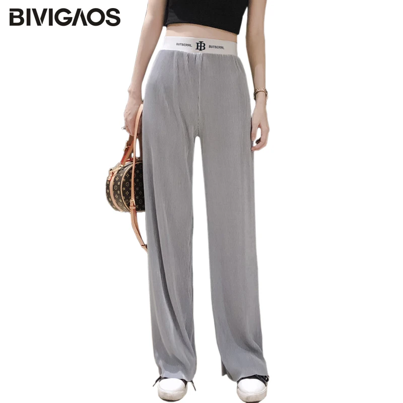 BIVIGAOS Draped High Waist Wide Leg Pants Women Loose Toothpick Pants Elastic Waist Straight Casual Pants Summer Korean Trousers
BIVIGAOS Draped High Waist Wide Leg Pants Women Loose Toothpick Pants Elastic Waist Straight Casual Pants Summer Korean Trousers