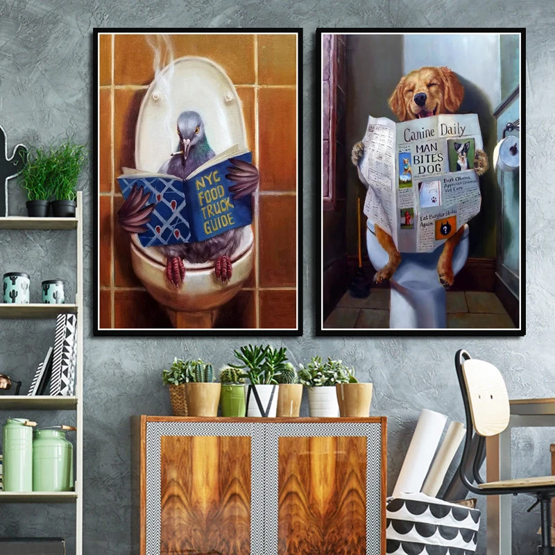 Poster And Prints Toilet Modern Painting Animal Dogs Bird Landscape Kids Art Painting Wall Pictures For Living Room Home Decor
Poster And Prints Toilet Modern Painting Animal Dogs Bird Landscape Kids Art Painting Wall Pictures For Living Room Home Decor