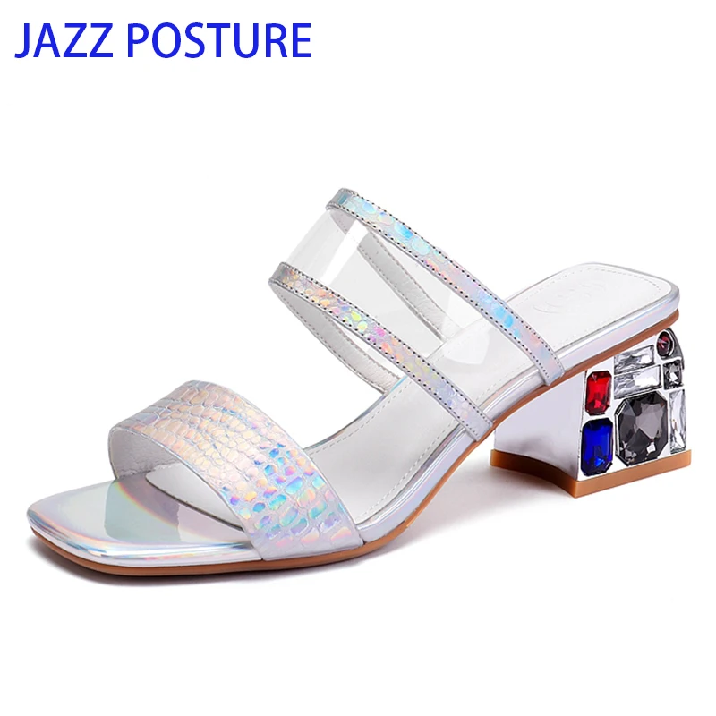 Plus sizes 34-42 Colorful Rhinestone crystals Heels peep Toe Summer Genuine Leather women's Shoes Woman slippers y772
Plus sizes 34-42 Colorful Rhinestone crystals Heels peep Toe Summer Genuine Leather women's Shoes Woman slippers y772