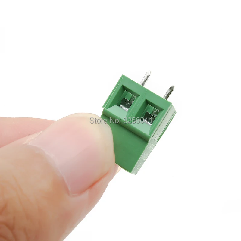 

1PCS PCB Screw Universal Terminal block connector pitch 5.0MM 2PIN 300V 10A 5.0mm KF 128-5.0-2P Green Iron 22-12 AWG