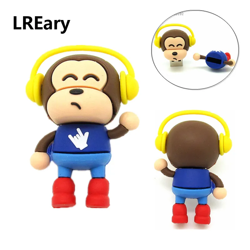 Fashion headset monkey usb flash drive disk memory stick pendrive Pen drive personalizado Musical animal gift 4gb 8gb 16gb 32gb
Fashion headset monkey usb flash drive disk memory stick pendrive Pen drive personalizado Musical animal gift 4gb 8gb 16gb 32gb
