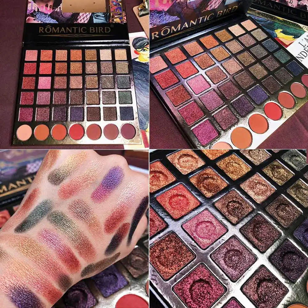 Romantic Bird Pro 42 Colors Shimmer Matte Eyeshadow Palette Pigmented Metallic Eye Shadow Kit Makeup Natural Beauty Eyeshadow
Romantic Bird Pro 42 Colors Shimmer Matte Eyeshadow Palette Pigmented Metallic Eye Shadow Kit Makeup Natural Beauty Eyeshadow
