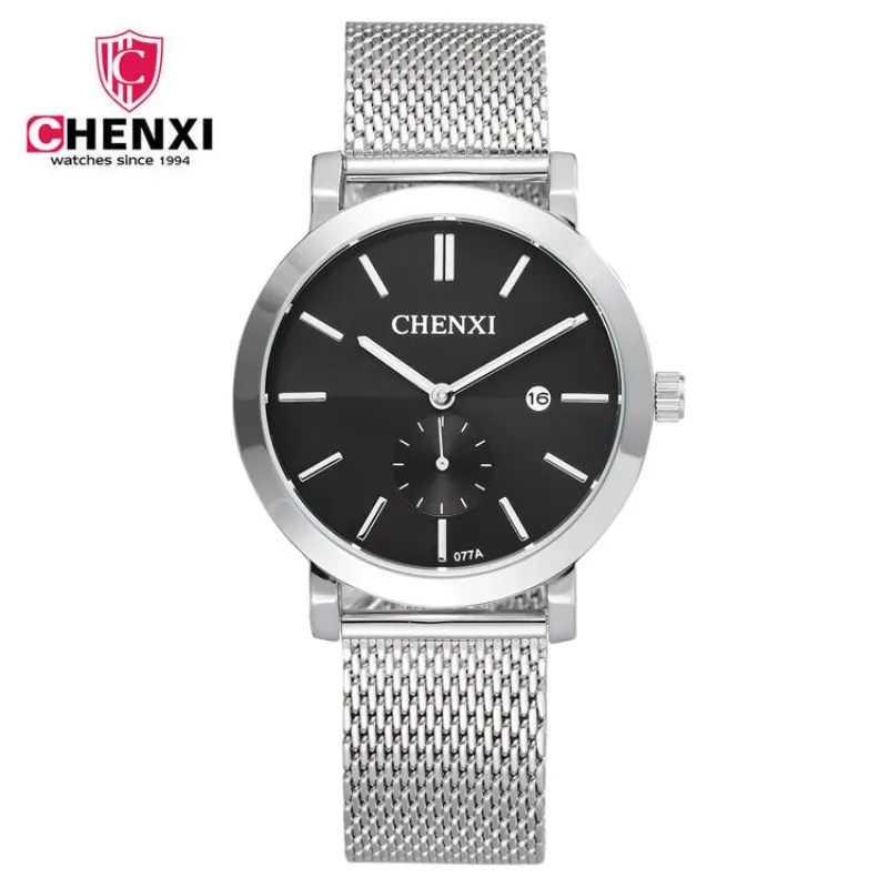 CHENXI Brand Men Quartz Small Dial Watch Simplicity Silver Stainless Steel Mesh Belt Watch Clock Wristwatch Calendar PENGNATATE
CHENXI Brand Men Quartz Small Dial Watch Simplicity Silver Stainless Steel Mesh Belt Watch Clock Wristwatch Calendar PENGNATATE