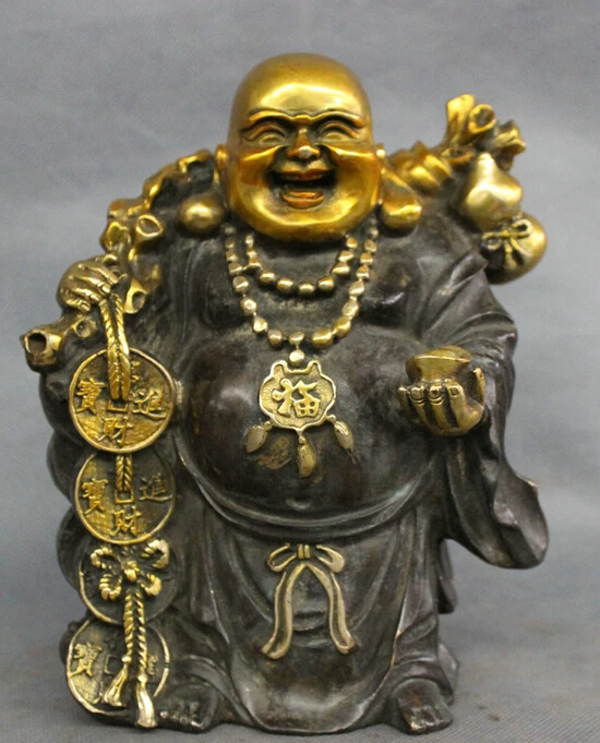 song voge gem S4576 Chinese Bronze Gilt Gourd YuanBao Coin Happy Laughing Maitreya Buddha Statue
song voge gem S4576 Chinese Bronze Gilt Gourd YuanBao Coin Happy Laughing Maitreya Buddha Statue