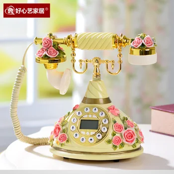 

Good Xinyi European Garden phone home retro antique phone telephone rose Redial Dial Rotary