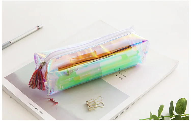 Kawaii Transparent Glitter Pencil Case Stationery Bags Creative Fashion Pvc Pencil Bag School Pencil Box Supplies Student Gift 30